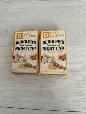 New 2 pack Duke Cannon bar soap- rudolph's much deserved night cap